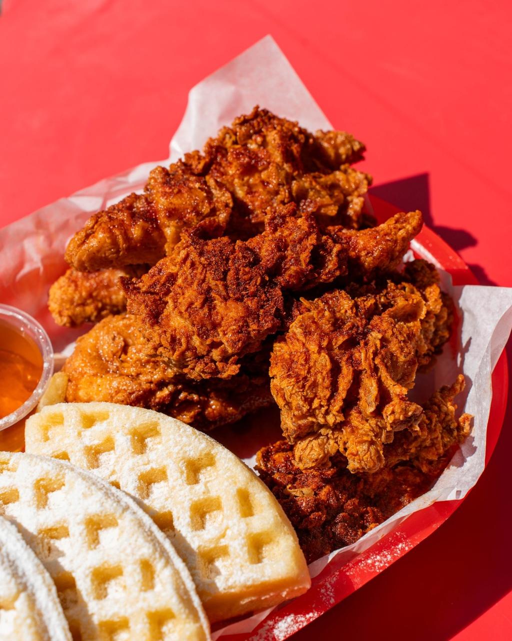 Tenders with Waffles